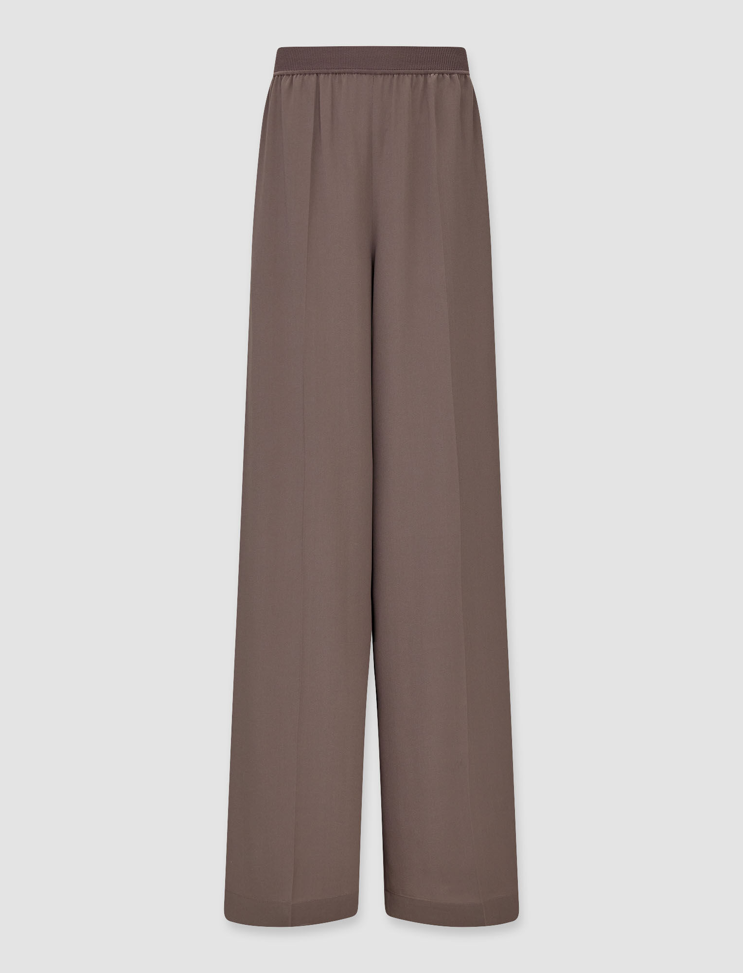 Joseph, Silk Crepe de Soie Hulin Trousers – Shorter Length, in Truffle